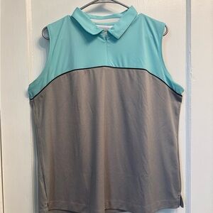 Slazenger Women’s Sleeveless Aqua and Gray Golf Polo